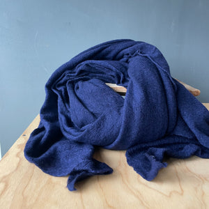 Wool Cloud Scarf in Blue Black by Scarfshop