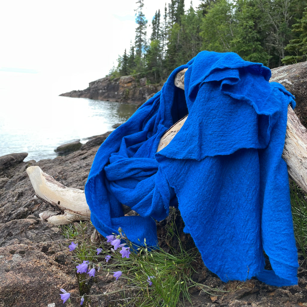 Wool Cloud Scarf in Bright Blue by Scarfshop