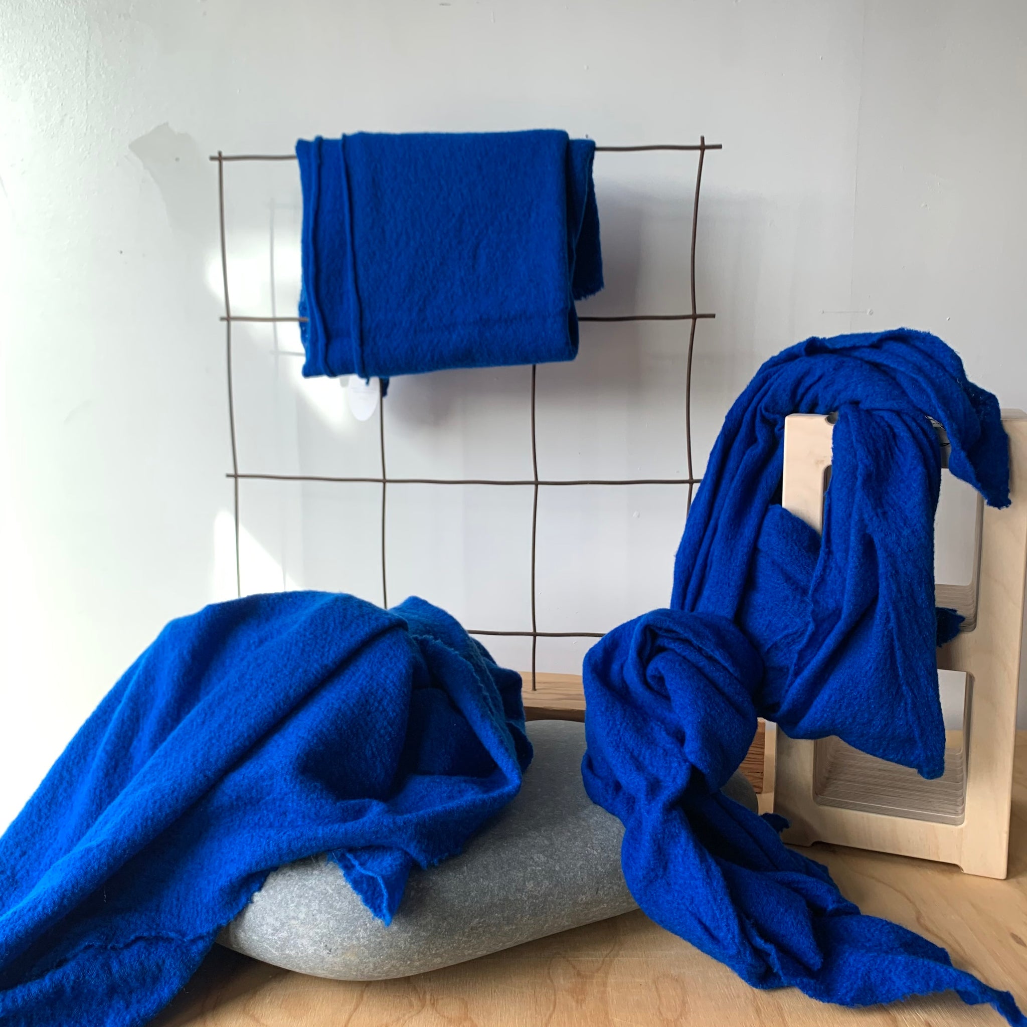 Wool Cloud Scarf in Bright Blue by Scarfshop