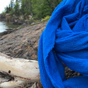 Wool Cloud Scarf in Bright Blue by Scarfshop