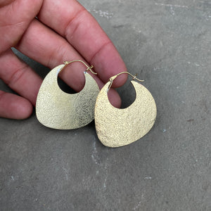 Yala Heritage Hammered Hoop Earrings in Brass by Mulxiply