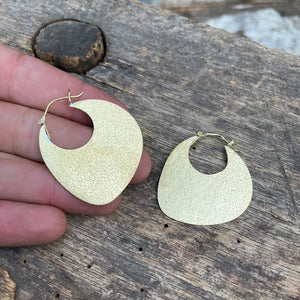 Yala Heritage Hammered Hoop Earrings in Brass by Mulxiply