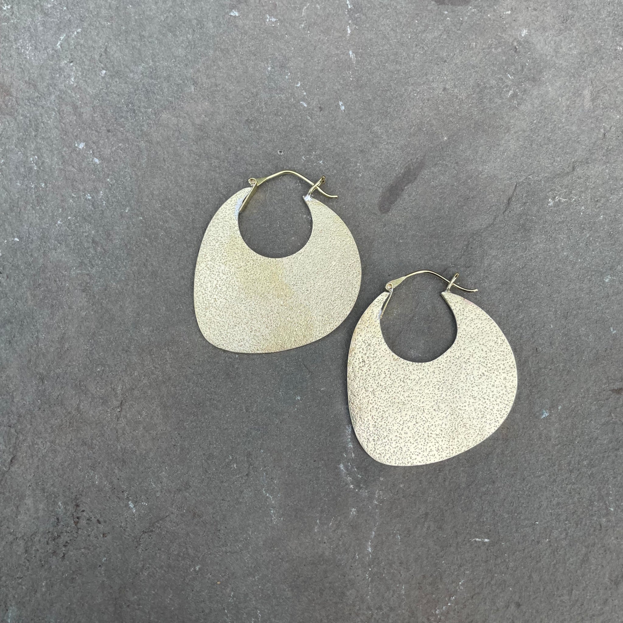Yala Heritage Hammered Hoop Earrings in Brass by Mulxiply