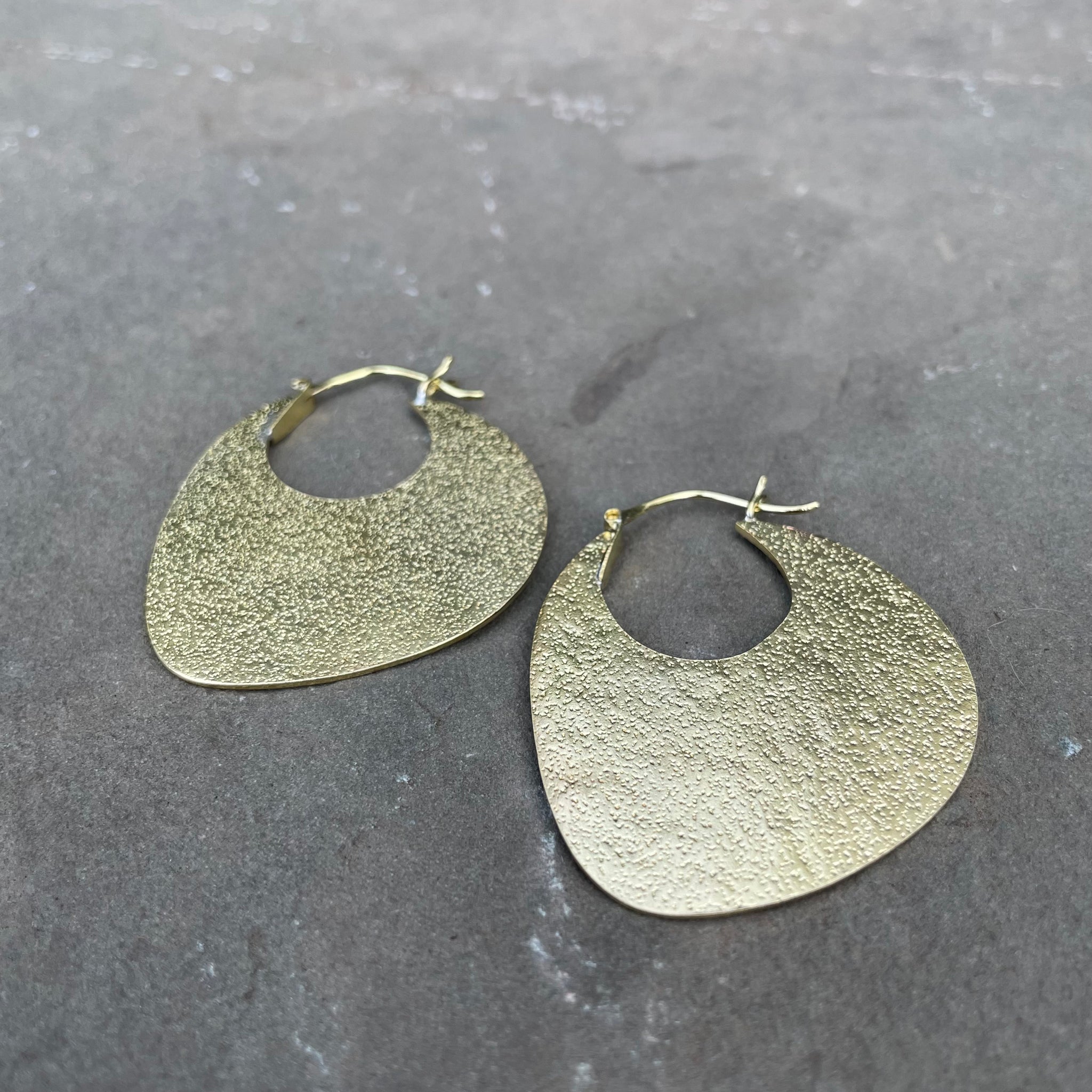 Yala Heritage Hammered Hoop Earrings in Brass by Mulxiply