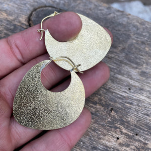 Yala Heritage Hammered Hoop Earrings in Brass by Mulxiply