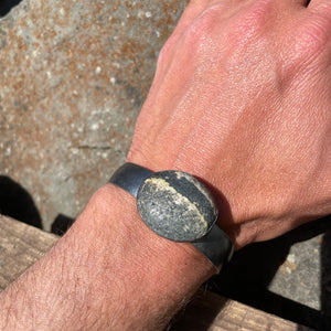 Stone with Wide Cuff by Lakestone Jewelry