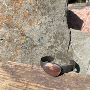 Stone with Wide Cuff by Lakestone Jewelry