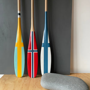 Finland Flag Handmade Artisan Paddle by Sanborn Canoe