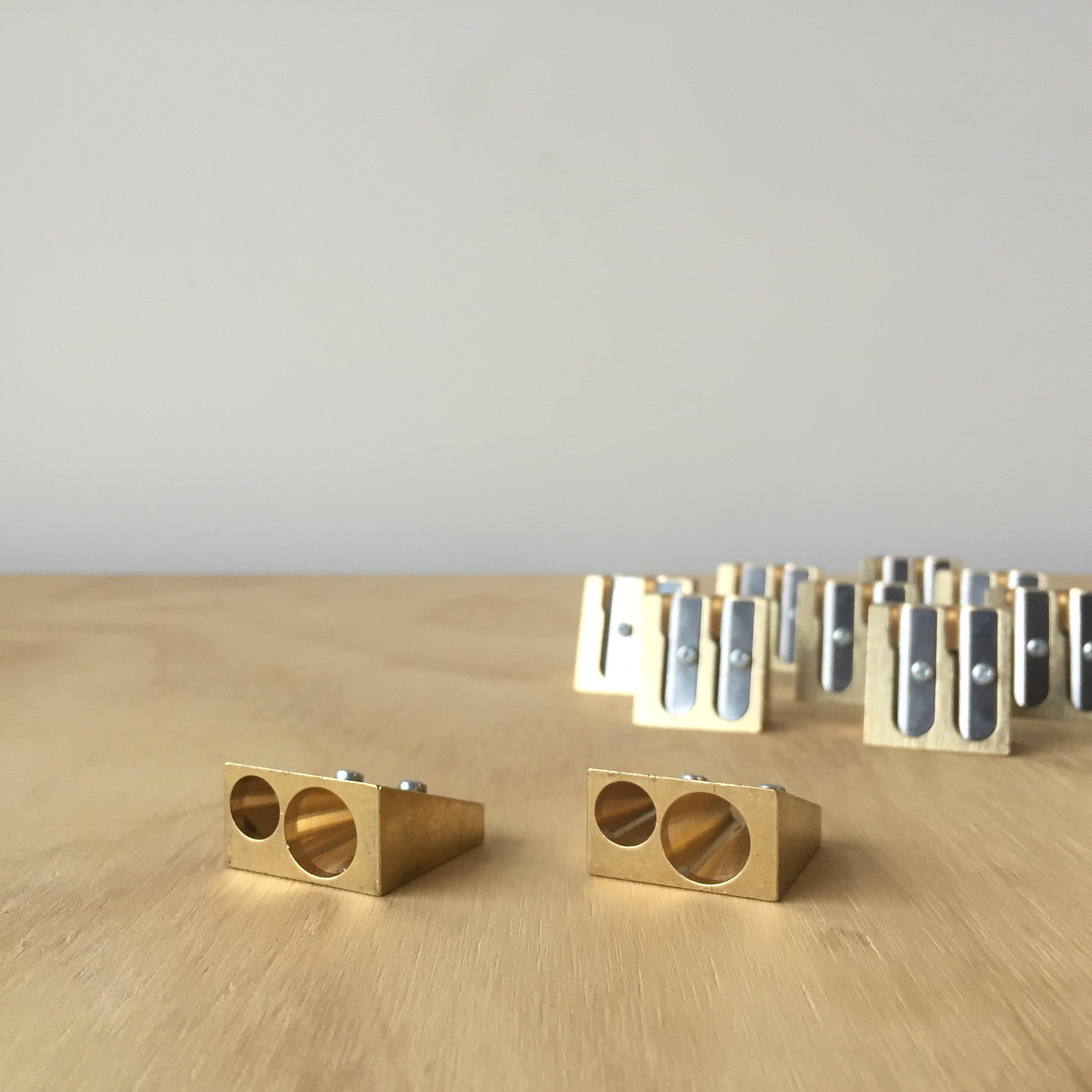 Brass Double Wedge Pencil Sharpener - Upstate MN 