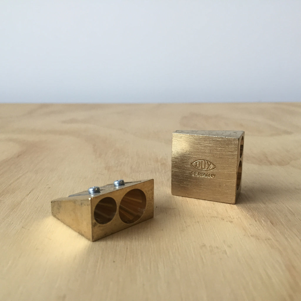 Brass Double Wedge Pencil Sharpener - Upstate MN 