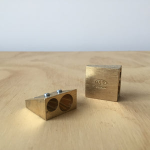 Brass Double Wedge Pencil Sharpener - Upstate MN 
