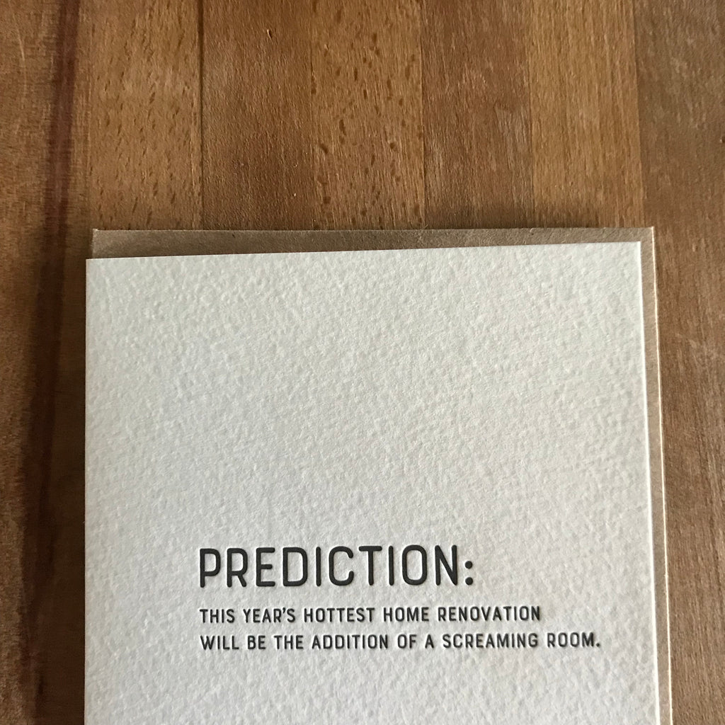 PREDICTION Letterpress Greeting Card by Sapling Press - Upstate MN 