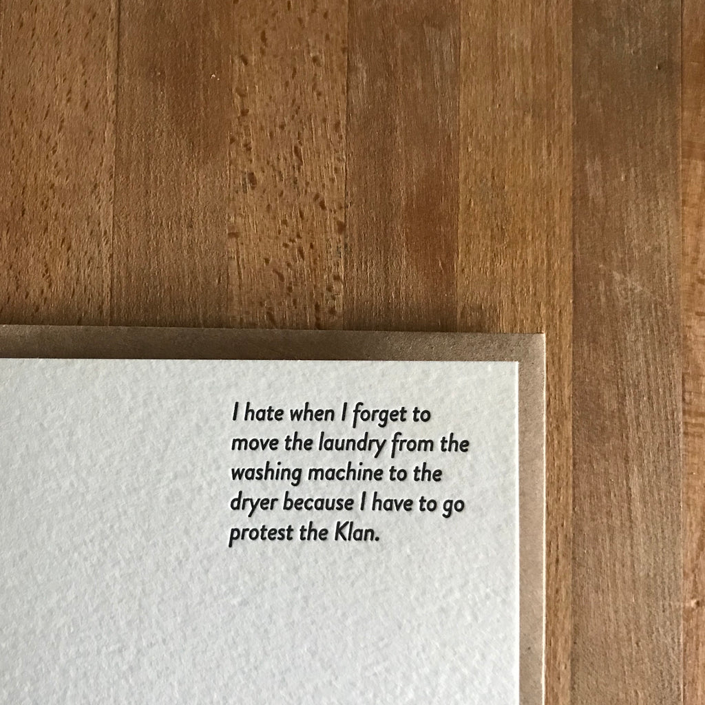 PROTEST Letterpress Greeting Card by Sapling Press - Upstate MN 