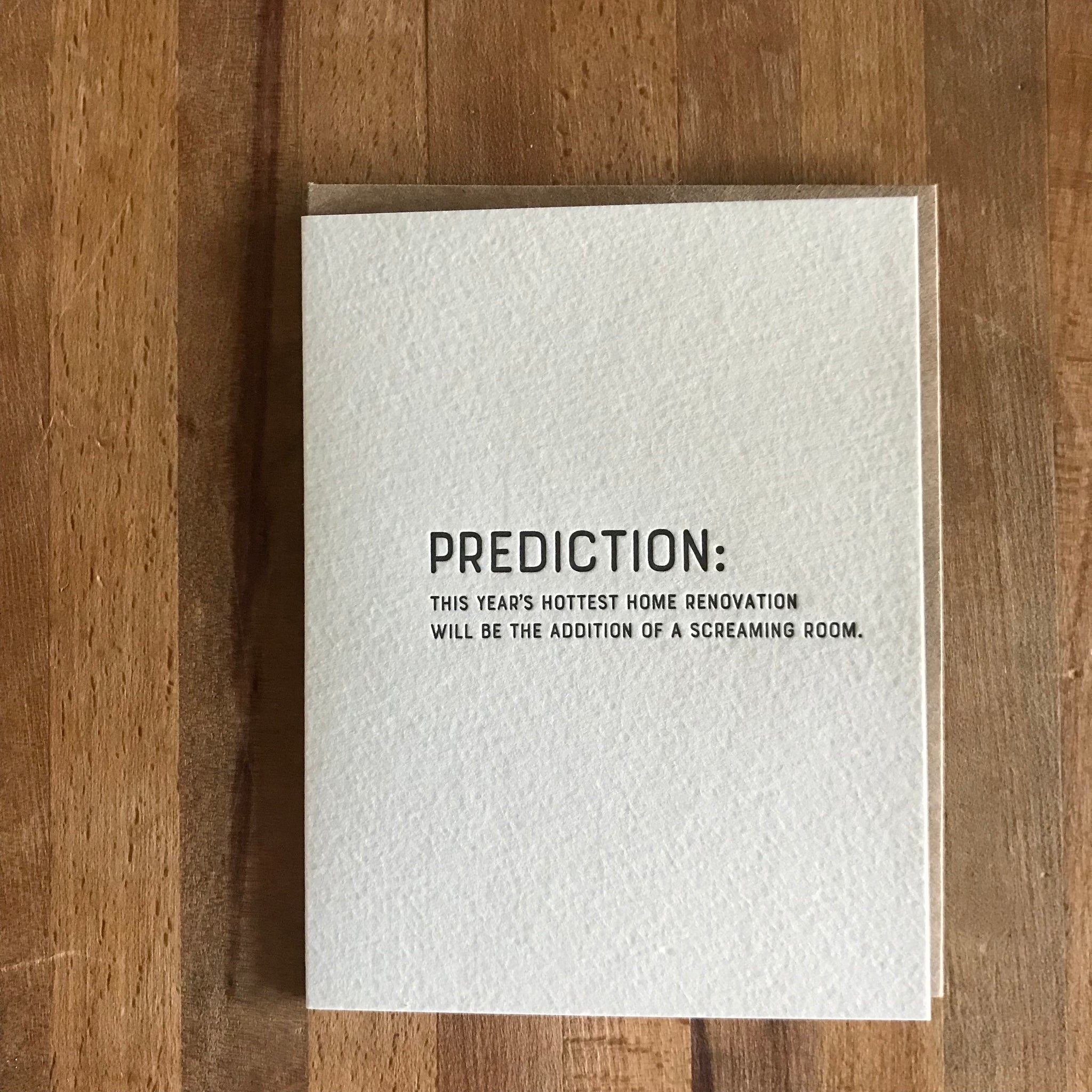 PREDICTION Letterpress Greeting Card by Sapling Press - Upstate MN 